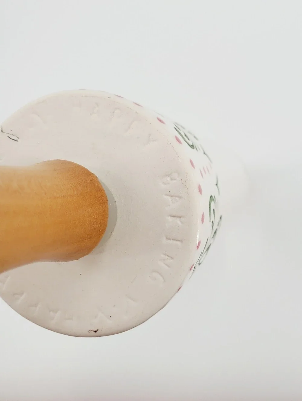 Anthroplogie Maelle Rolling Pin With Wood Handle - White, Green & Pink